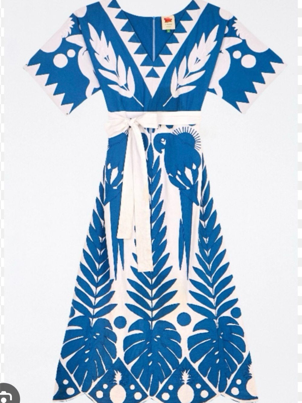 Blue & White Tropical Print Maxi Dress by Farm Rio